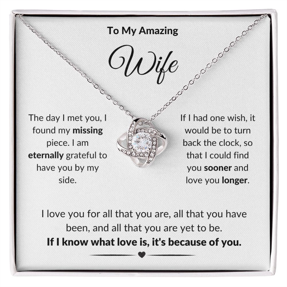To My Amazing Wife | The Day I Met You (Love Knot Necklace)
