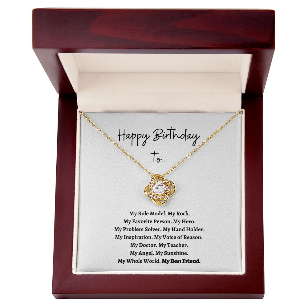 Happy Birthday Best Friend (Love Knot Necklace)