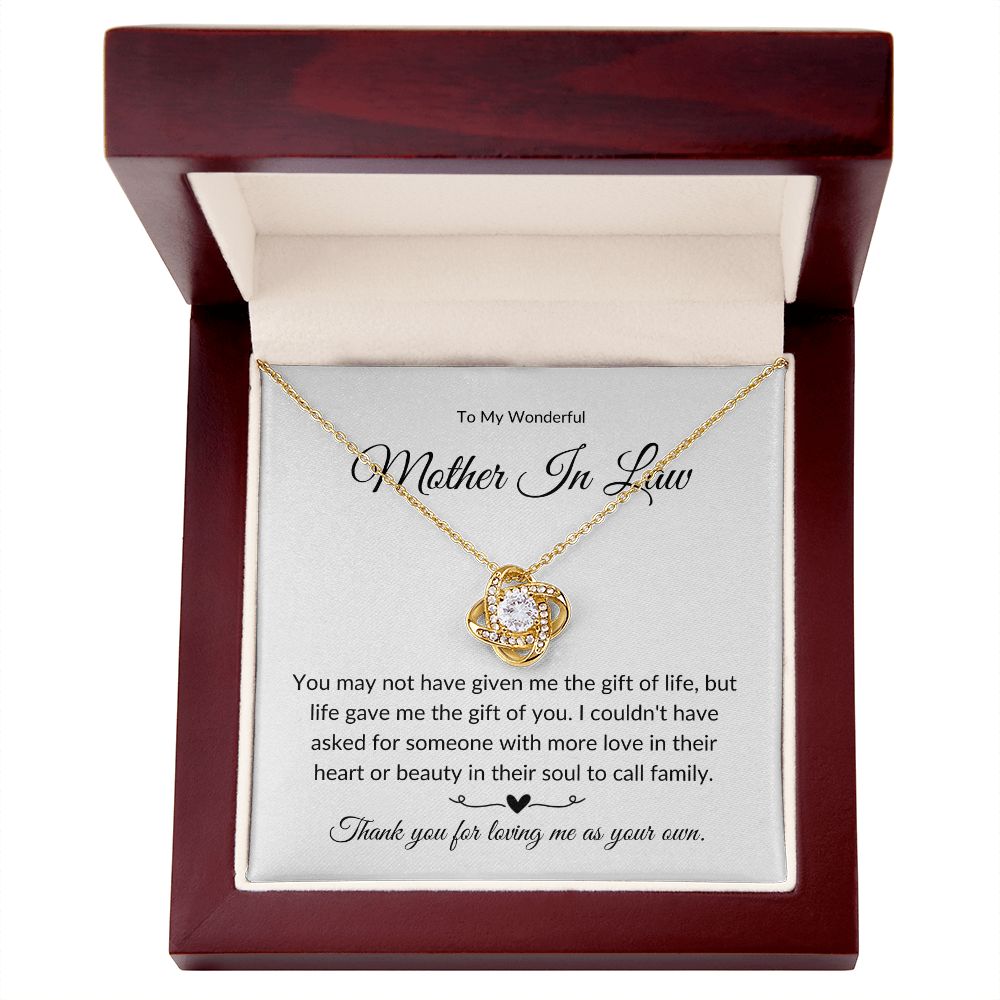 To My Wonderful Mother In Law | Thank you (Love Knot Necklace)