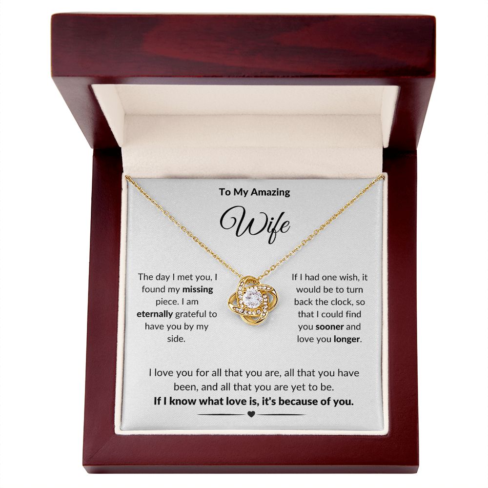 To My Amazing Wife | The Day I Met You (Love Knot Necklace)