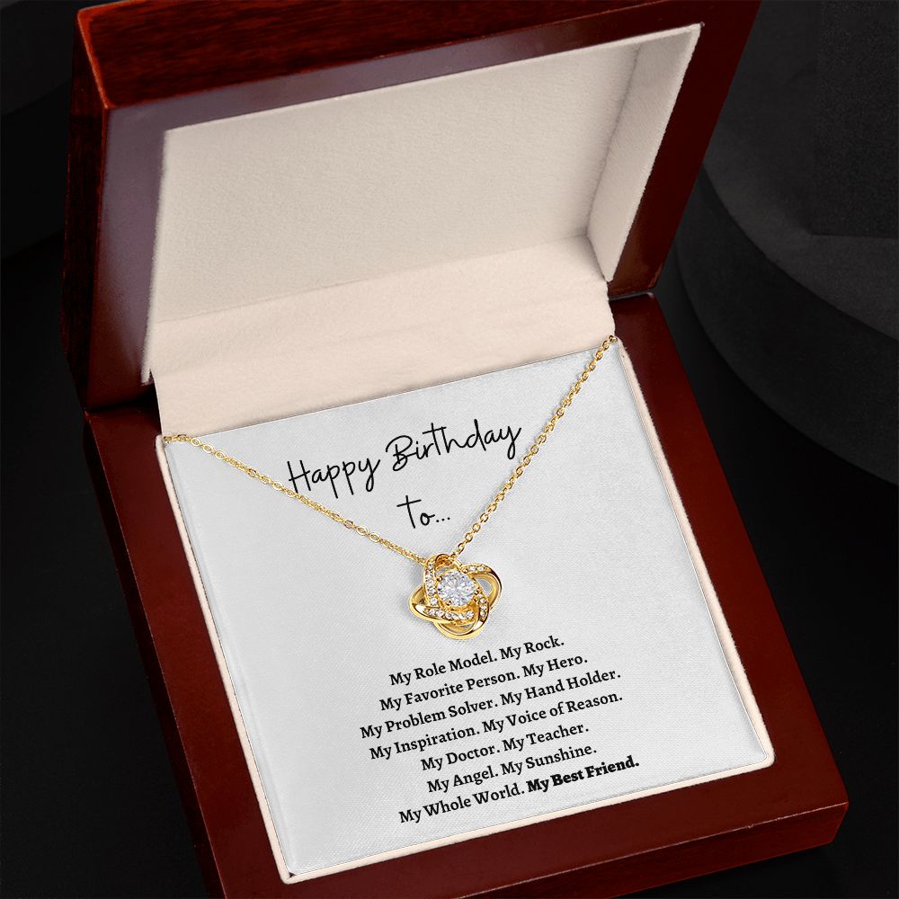 Happy Birthday Best Friend (Love Knot Necklace)
