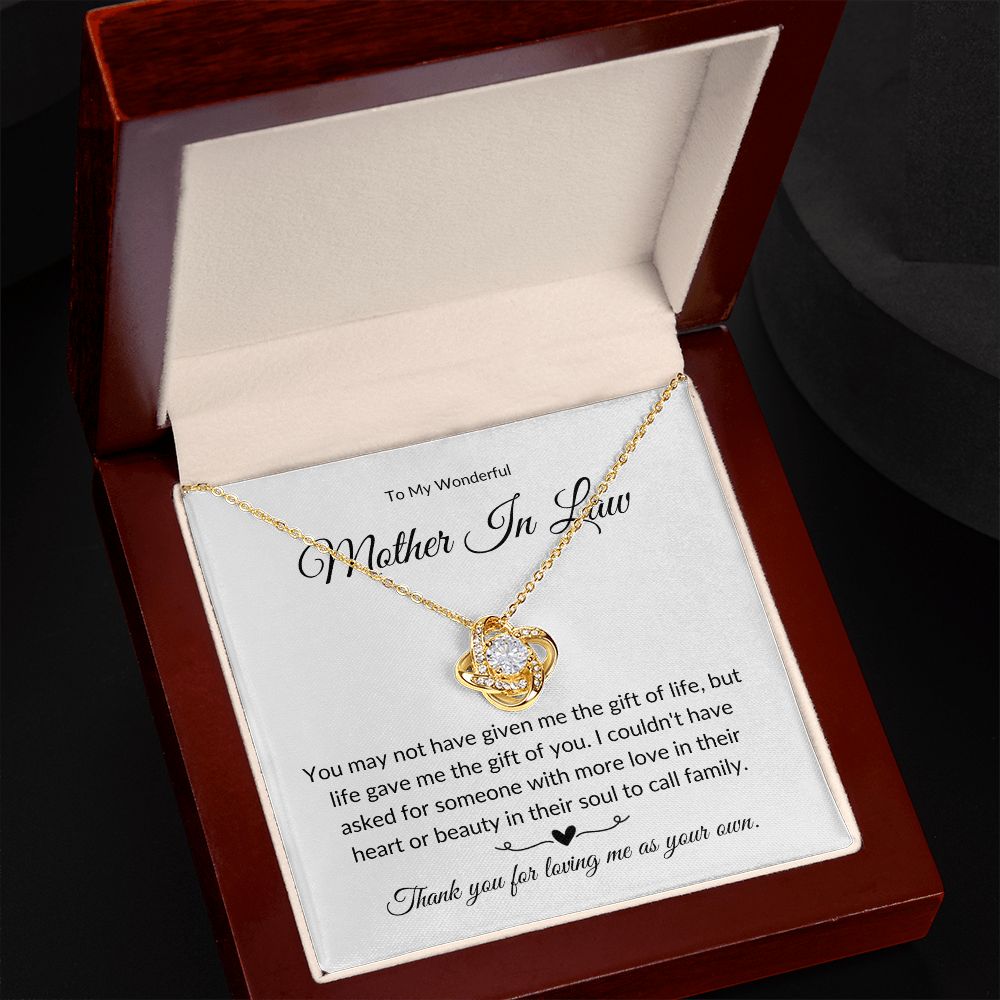 To My Wonderful Mother In Law | Thank you (Love Knot Necklace)
