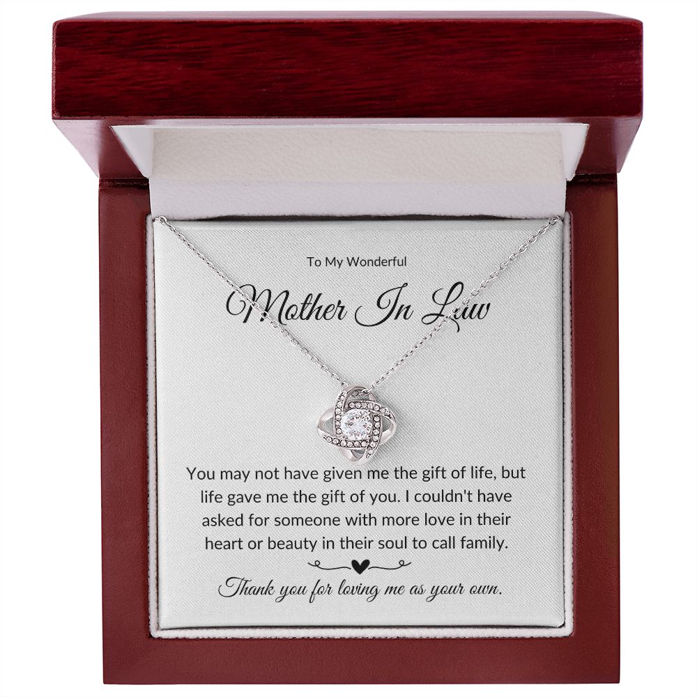 To My Wonderful Mother In Law | Thank you (Love Knot Necklace)