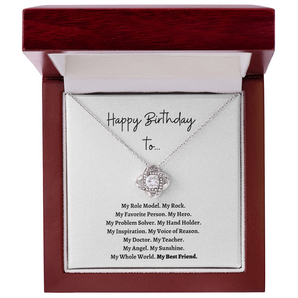 Happy Birthday Best Friend (Love Knot Necklace)