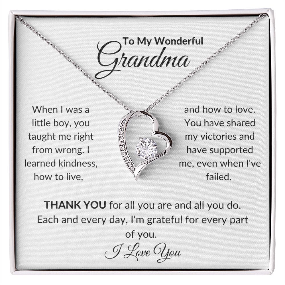To My Wonderful Grandma, When I Was A Boy | Forever Love Necklace