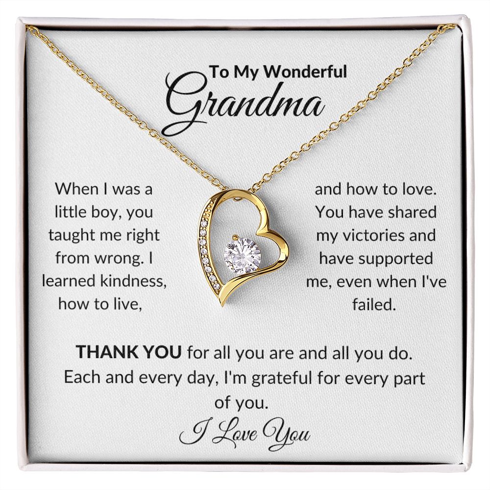 To My Wonderful Grandma, When I Was A Boy | Forever Love Necklace