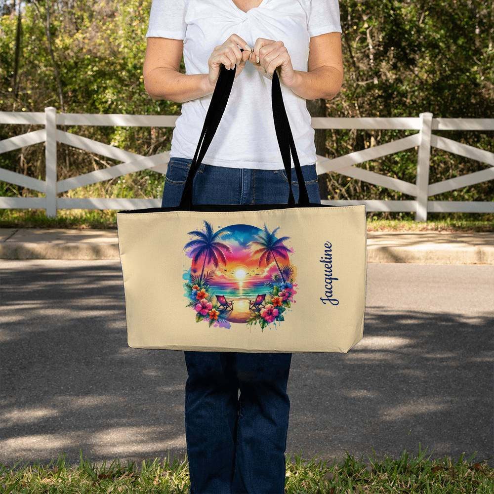 Personalized Tropical Island Weekender Tote