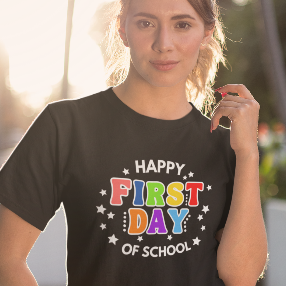 Happy First Day of School (T-Shirt w/ Stars)