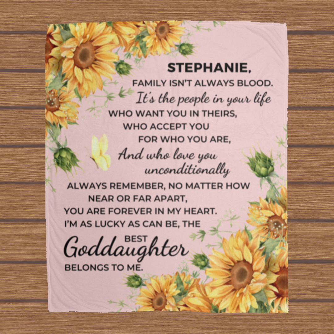 Goddaughter | Family Isn't Blood (Personalized Blanket)