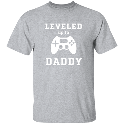 Leveled Up to Daddy T-Shirt & Matching Baby Onesie Set | New Dad Gift