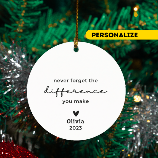 Never Forget The Difference Personalized Ornaments