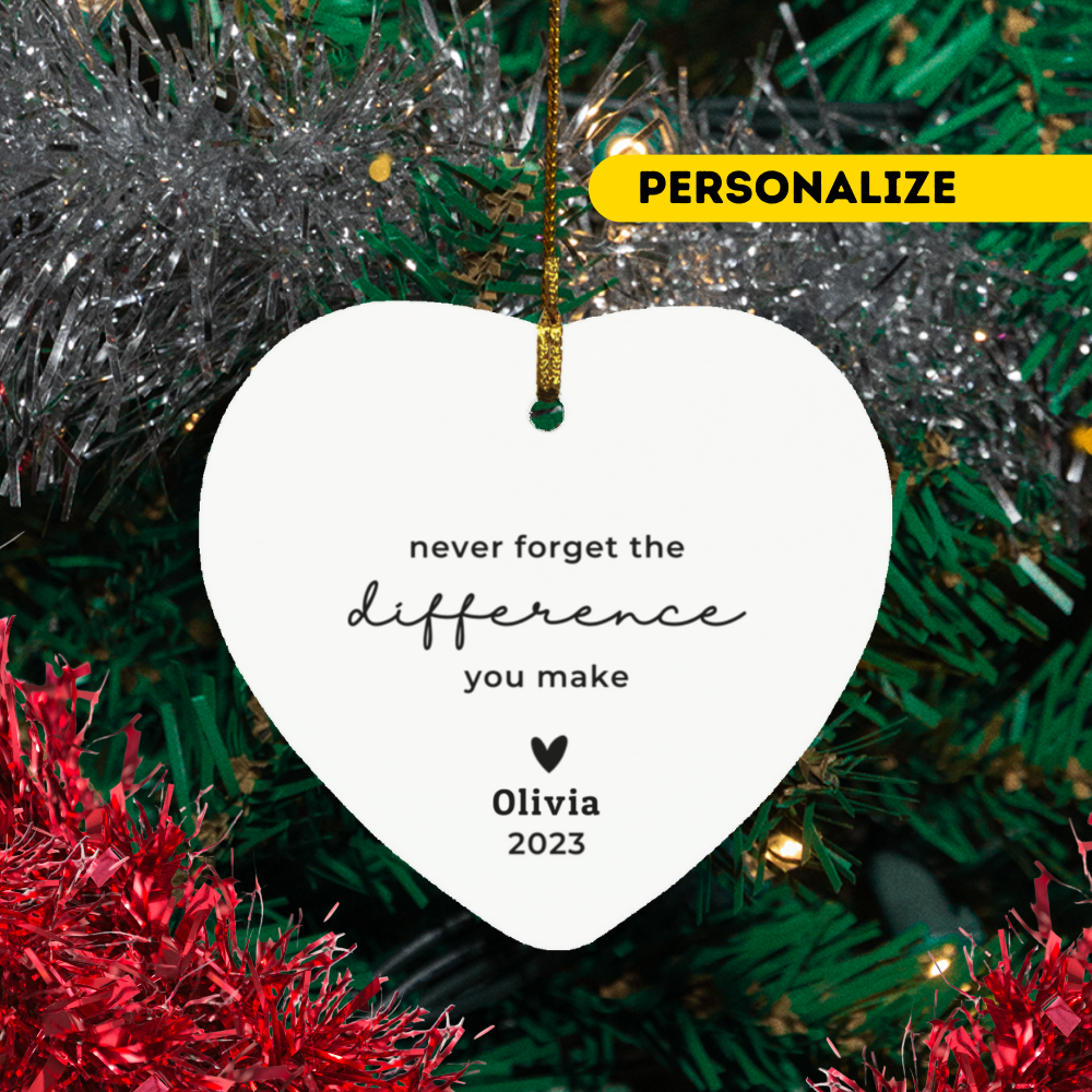 Never Forget The Difference Personalized Ornaments