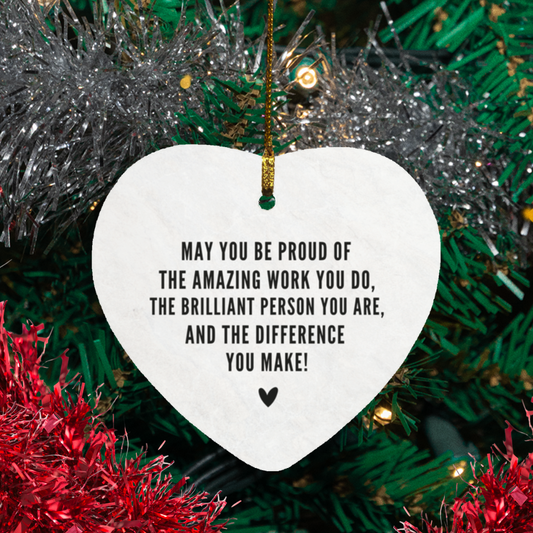 The Difference You Make Heart Ornaments