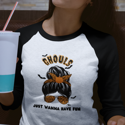 Ghouls | Halloween (Raglan 3/4 Sleeve Shirt)