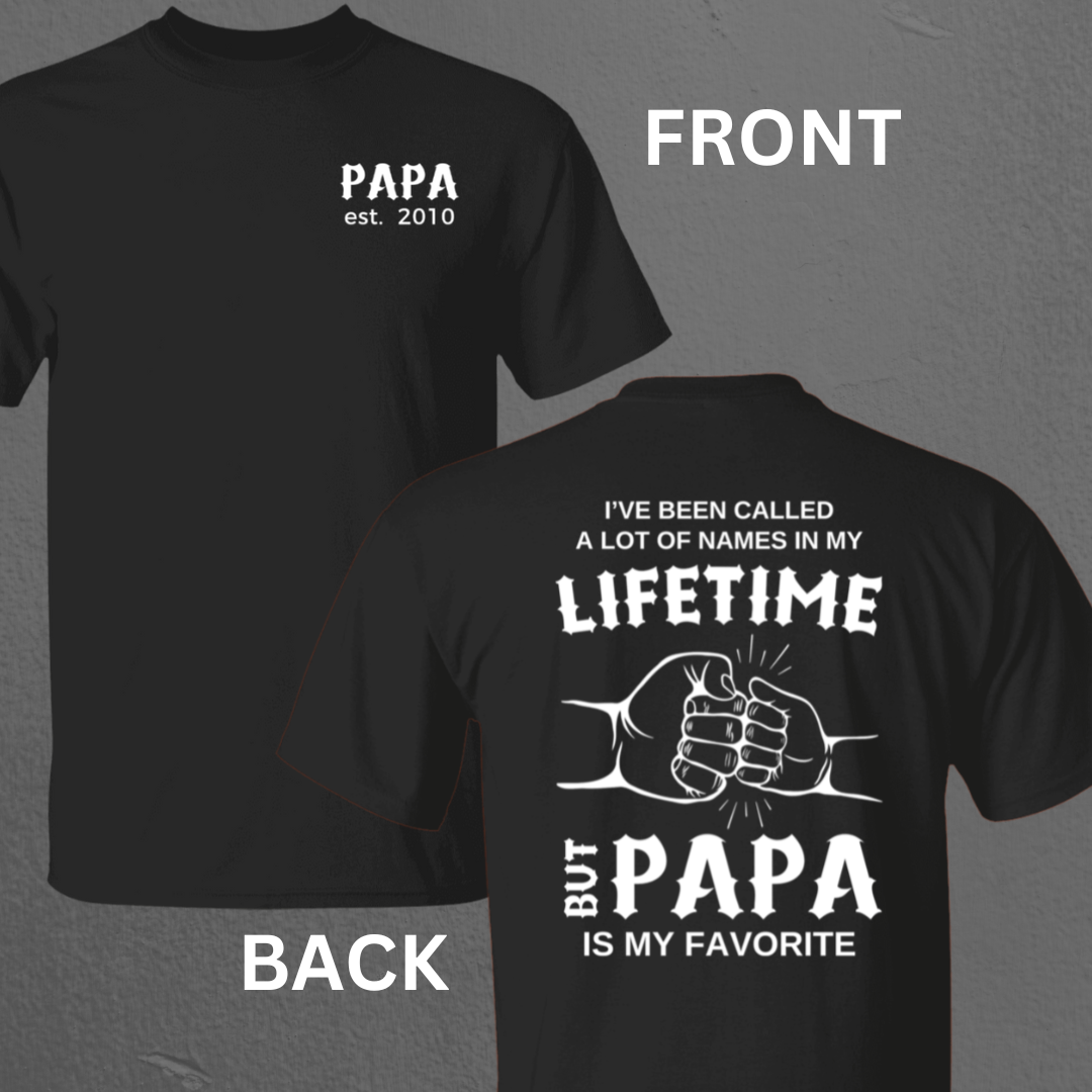 Papa Is My Favorite Name Personalized T-Shirt