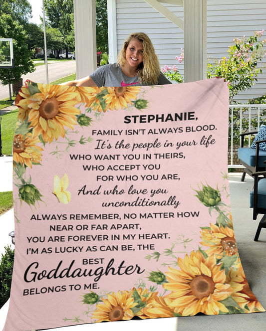 Goddaughter | Family Isn't Blood (Personalized Blanket)