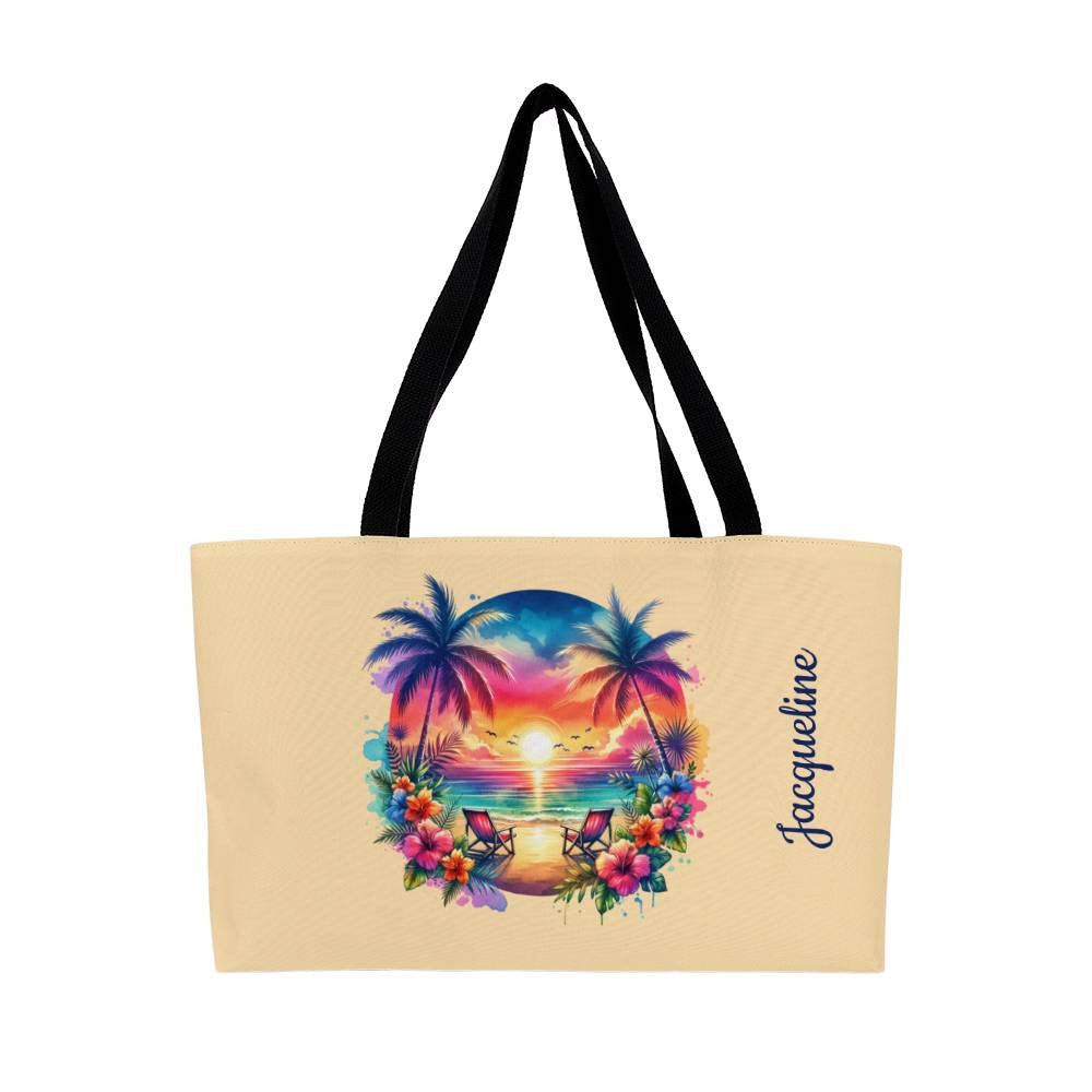 Personalized Tropical Island Weekender Tote