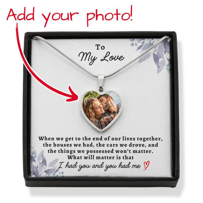 To My Love | Personalized Heart Photo Necklace