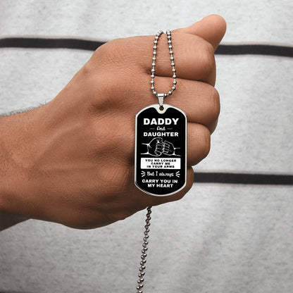 Daddy And Daughter | Fist Bump From Daughter Dog Tag (Black)