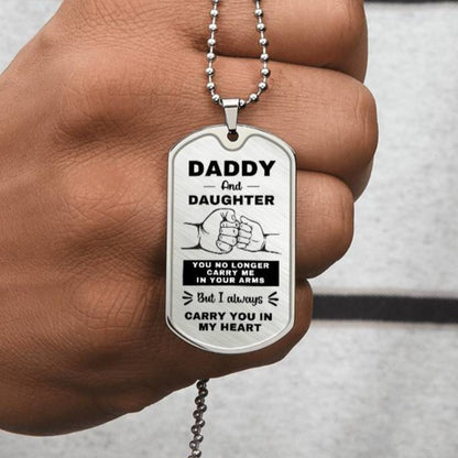 Daddy And Daughter | Fist Bump From Daughter Dog Tag