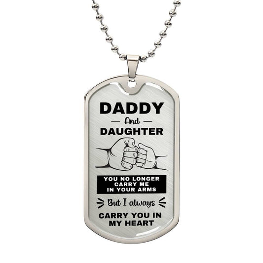 Daddy And Daughter | Fist Bump From Daughter Dog Tag