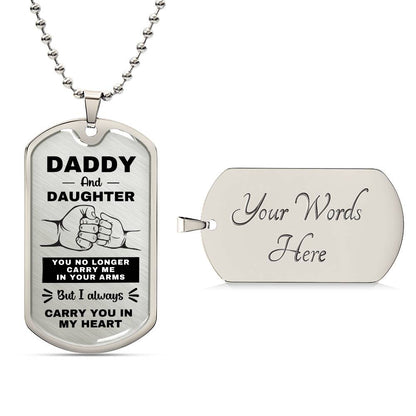 Daddy And Daughter | Fist Bump From Daughter Dog Tag