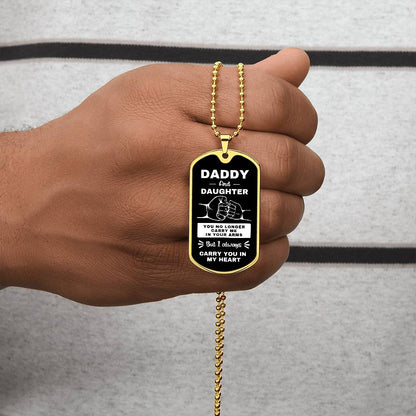 Daddy And Daughter | Fist Bump From Daughter Dog Tag (Black)
