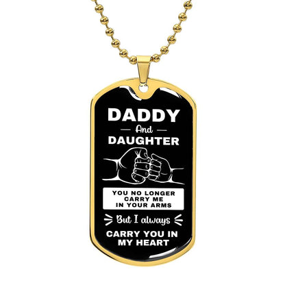 Daddy And Daughter | Fist Bump From Daughter Dog Tag (Black)