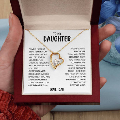 To My Daughter, I Love You Forever | From Dad Forever Love Necklace