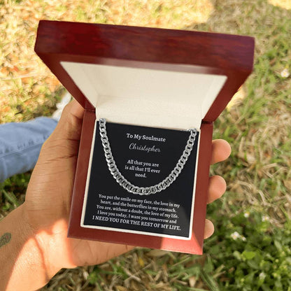 To My Soulmate | All That You Are (Personalized Cuban Link Chain)