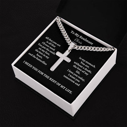 To My Soulmate | All That You Are (Personalized Cross Necklace)