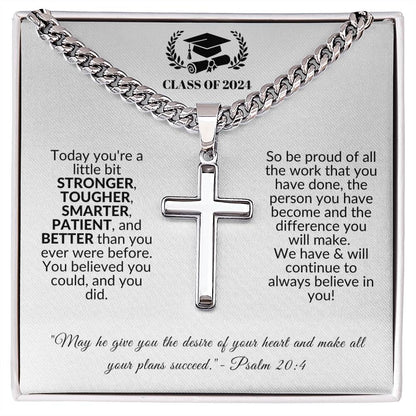 Class Of | Graduation Gift (Cuban Chain/Artisan Cross Necklace)