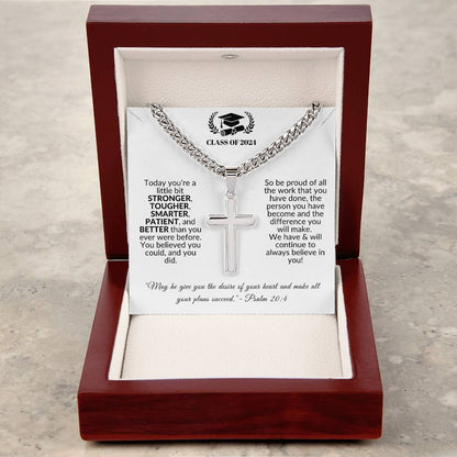 Class Of | Graduation Gift (Cuban Chain/Artisan Cross Necklace)