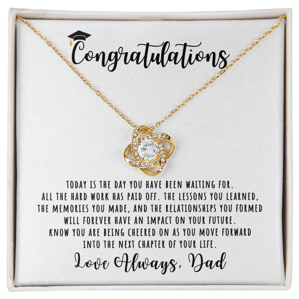 Congratulations, Love Dad | Graduation Necklace Gift