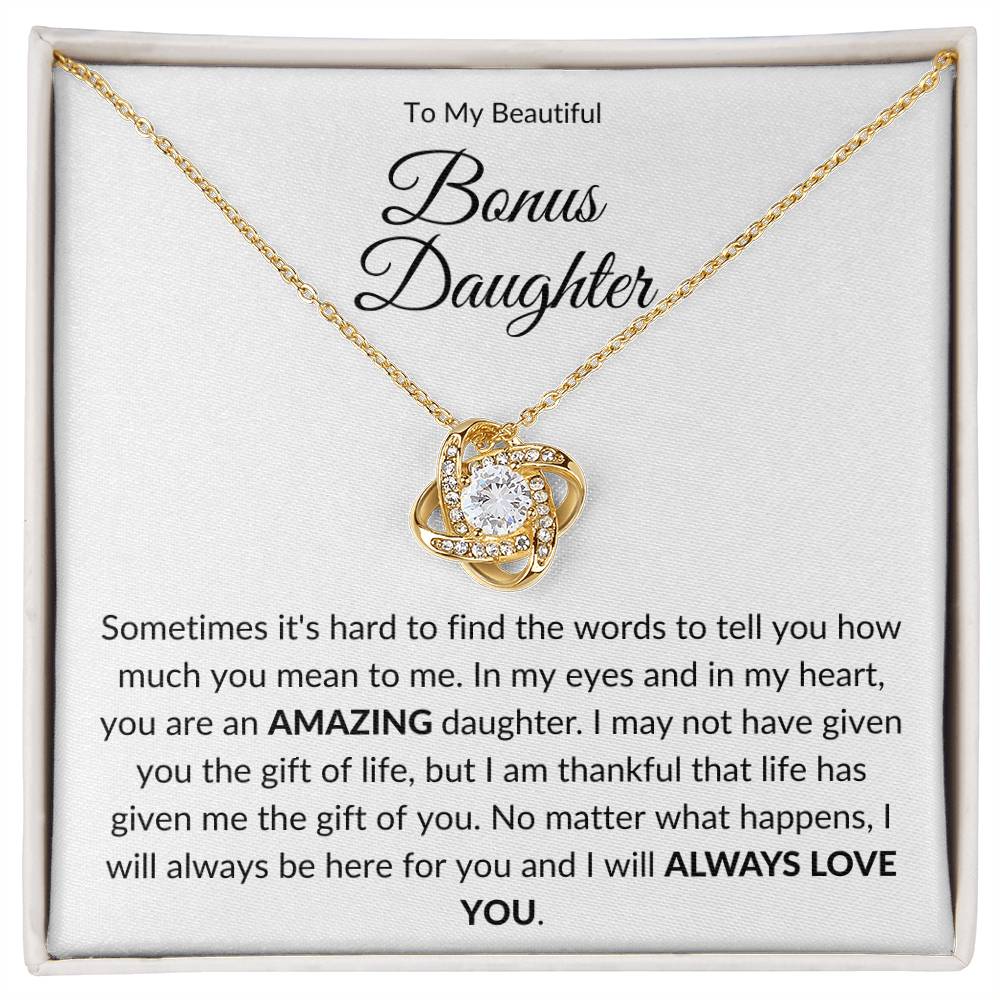 To My Bonus Daughter | Love You (Love Knot Necklace)