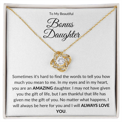 To My Bonus Daughter | Love You (Love Knot Necklace)