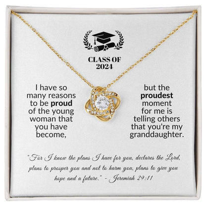 Proudest Moment | Graduation Gift for Granddaughter (Love Knot Necklace)