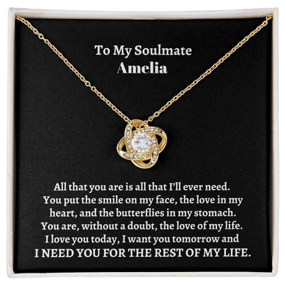 To My Soulmate | All That You Are (Personalized Love Knot Necklace)