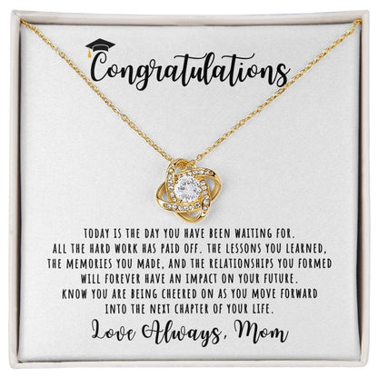 Congratulations, Love Mom | Graduation Necklace Gift