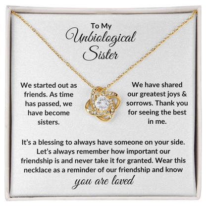 To My Unbiological Sister | You Are Loved (Love Knot Necklace)