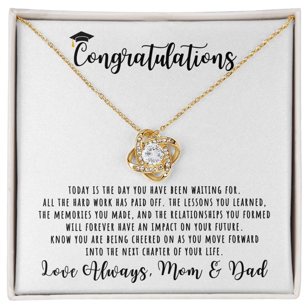 Congratulations, Love Mom & Dad | Graduation Necklace Gift