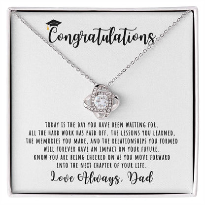 Congratulations, Love Dad | Graduation Necklace Gift