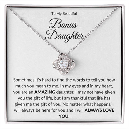 To My Bonus Daughter | Love You (Love Knot Necklace)