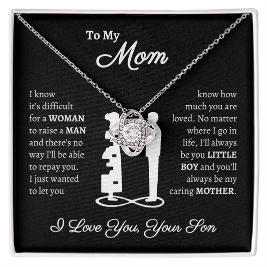 To My Mom, You Are Loved | From Your Son Love Knot Necklace