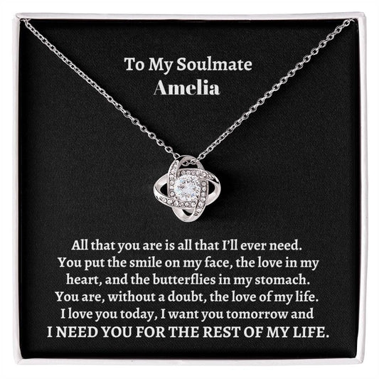 To My Soulmate | All That You Are (Personalized Love Knot Necklace)