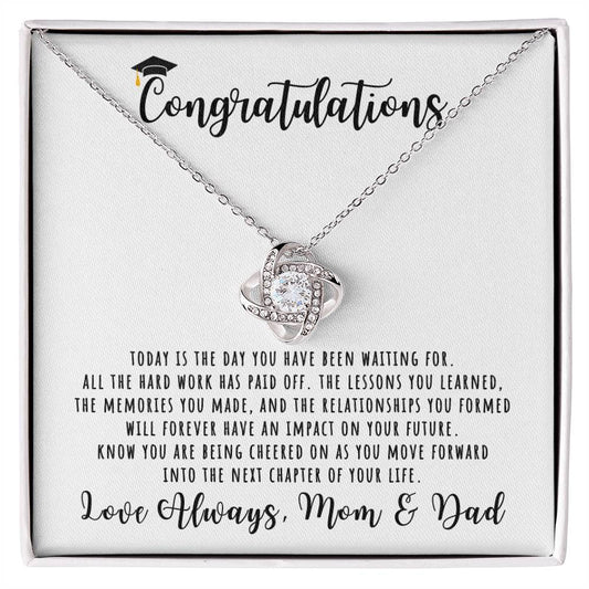 Congratulations, Love Mom & Dad | Graduation Necklace Gift