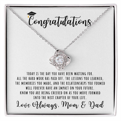 Congratulations, Love Mom & Dad | Graduation Necklace Gift