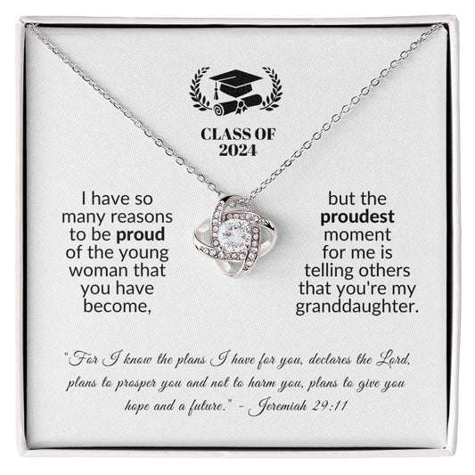 Proudest Moment | Graduation Gift for Granddaughter (Love Knot Necklace)