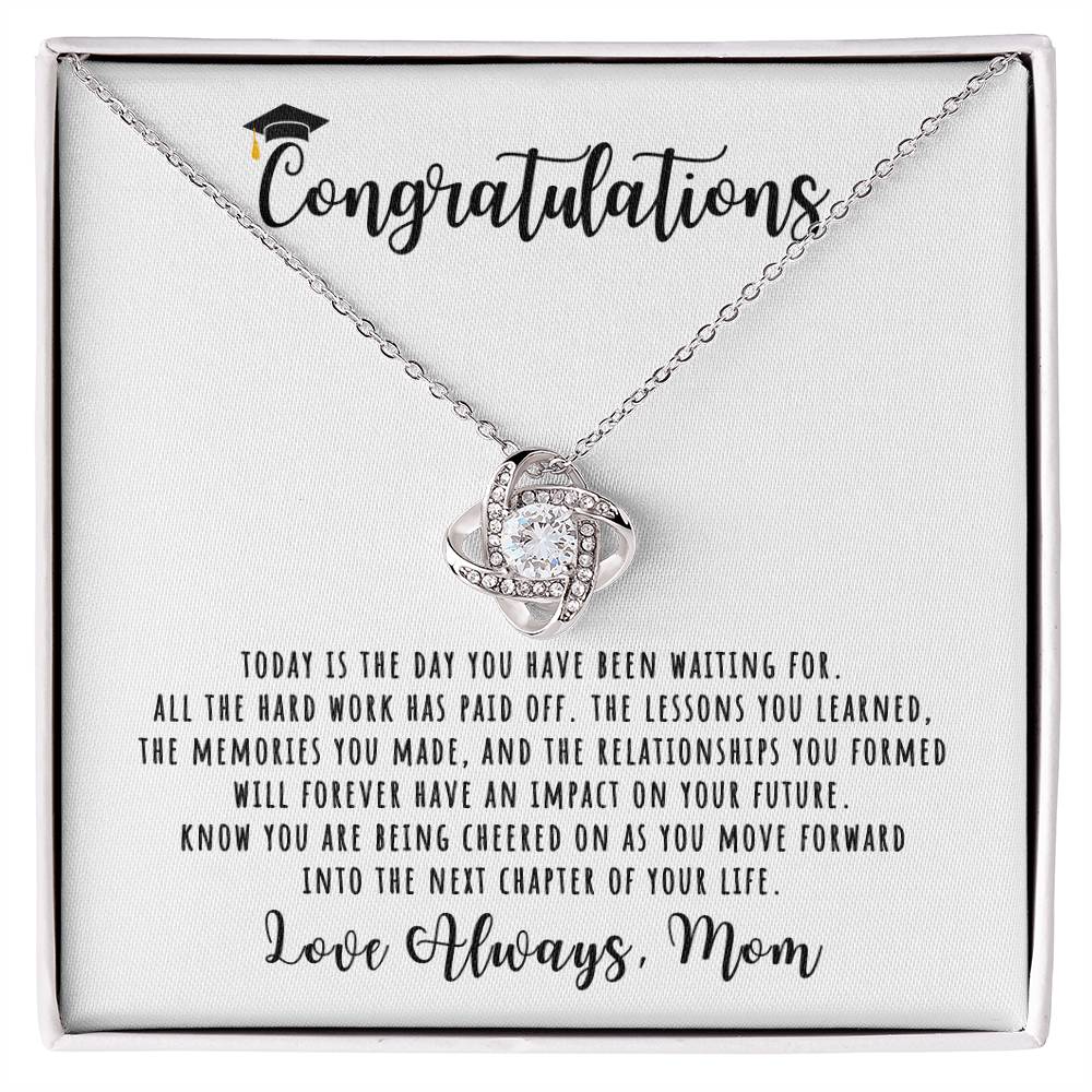 Congratulations, Love Mom | Graduation Necklace Gift