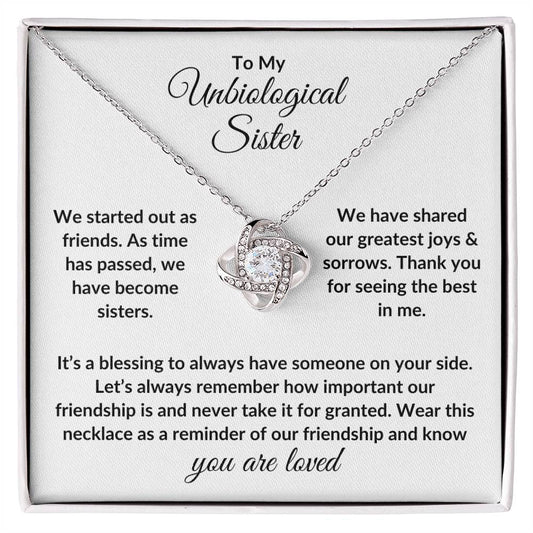 To My Unbiological Sister | You Are Loved (Love Knot Necklace)